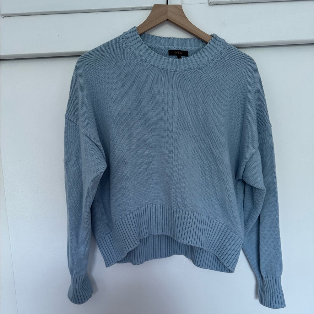Quince Light Blue Crewneck Sweater